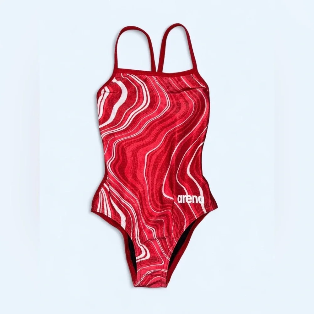 Arena Girls Red Challenge Back One-Piece Swimsuit Size 20 NWT - Picture 7 of 7